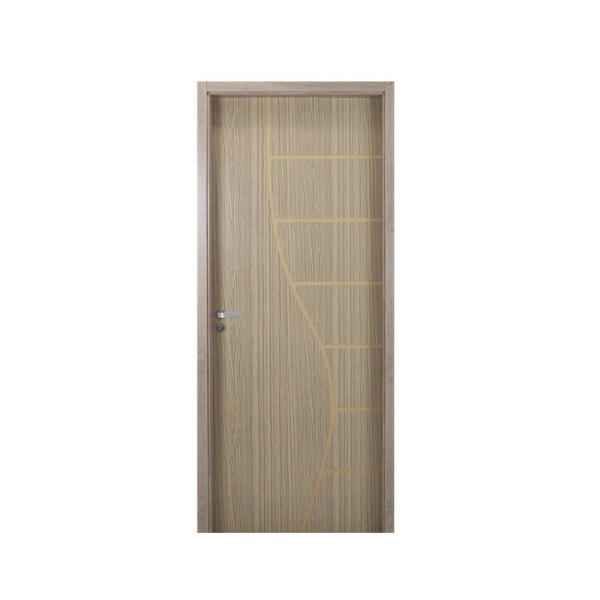 Kit Porta De Madeira Decorada 215X64Cm Com Batente De Mdf Ultra 10Cm Cantareira Mgm Carvalho Alpha