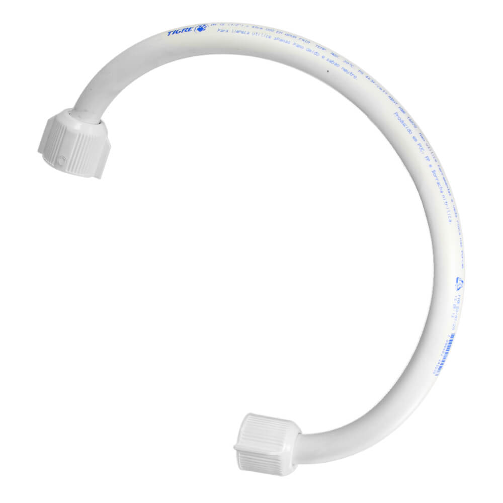 Encontraproduto.com.br - Engate Flexível Plástico Fêmea com Niple Água Fria 40cm 1/2