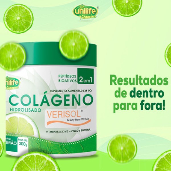 Encontraproduto.com.br - Colágeno Hidrolisado em pó Verisol sabor Limão 300g - Unilife