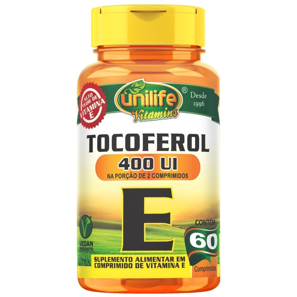 Encontraproduto.com.br - Vitamina E Tocoferol (400UI) 60 Comprimidos - Unilife