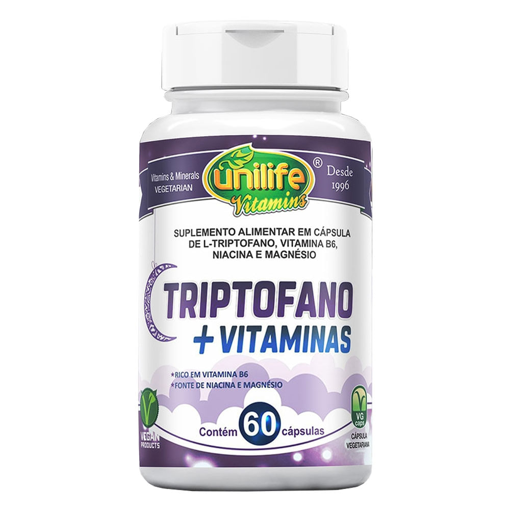 Encontraproduto.com.br - L-Triptofano com Vitaminas 60 Cápsulas - Unilife