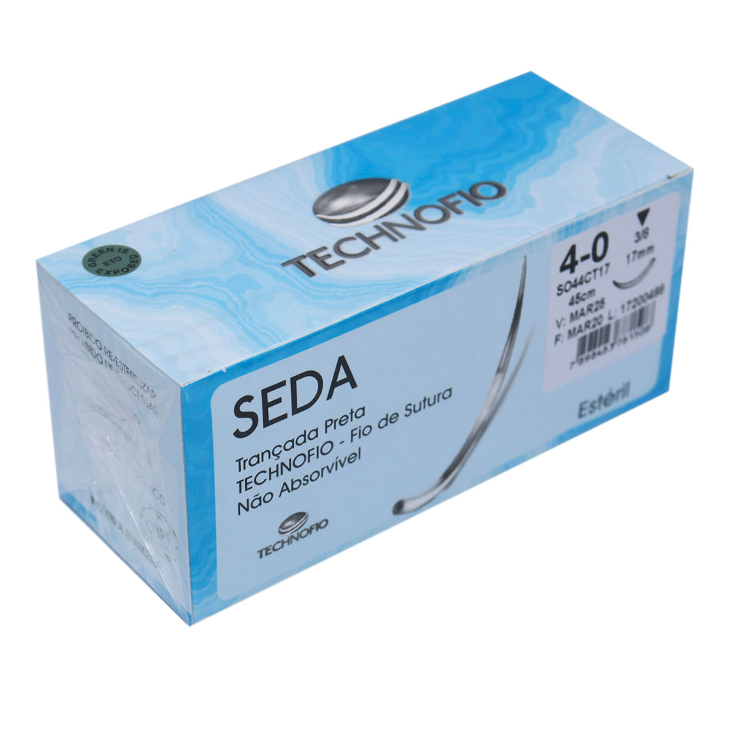Encontraproduto.com.br - Fio de Sutura Agulhado Seda 4-0 3-8circ- Technofio