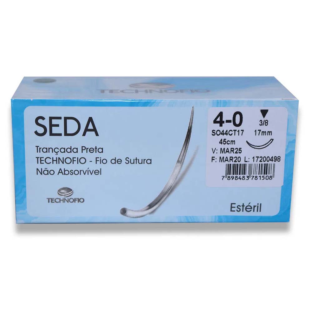 Encontraproduto.com.br - Fio de Sutura Agulhado Seda 4-0 - Technofio Ace