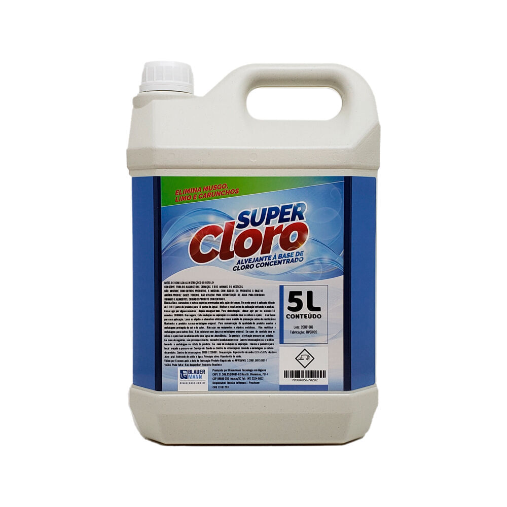 Encontraproduto.com.br - Cloro 5l Químico Super Cloro Transparente Goedert