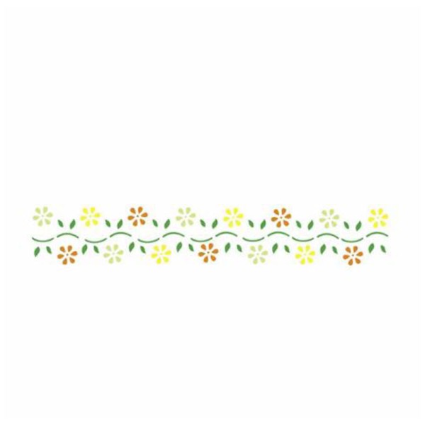 Encontraproduto.com.br - Stencil 04 x 30 cm Flores Margaridas II Ref.0198 OPA