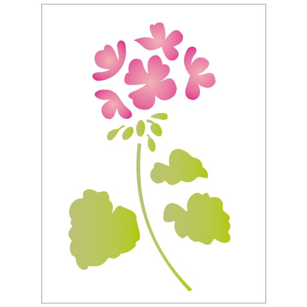 Encontraproduto.com.br - Stencil de Acetato para Pintura OPA Simples 15 x 20 cm - 1887 Flor Gerânico