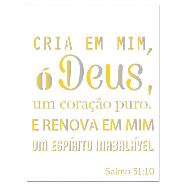Stencil de Acetato para Pintura OPA 15 x 20 cm - 2049 Salmo 51 10