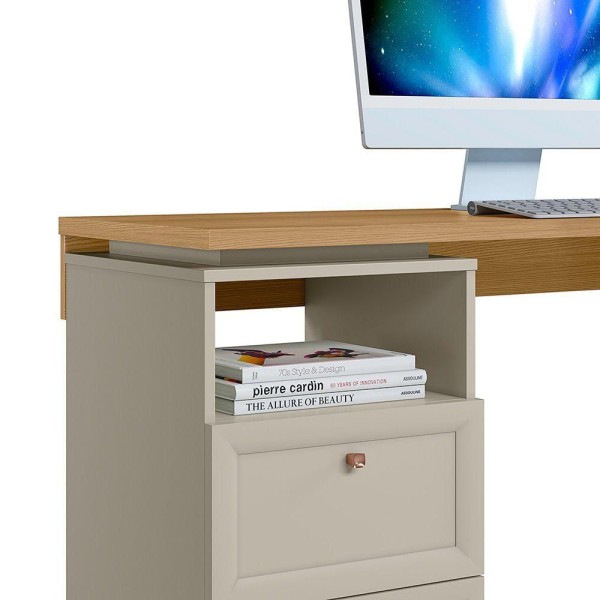 Encontraproduto.com.br - Mesa Para Computador Design 1.4 Carvalho / Off White