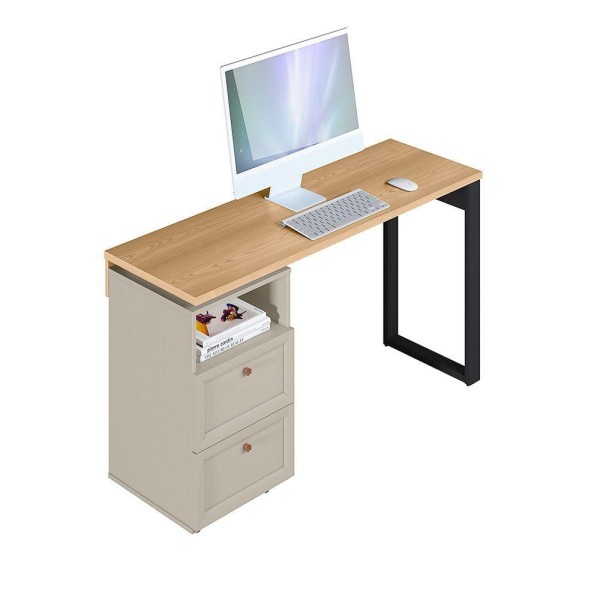 Encontraproduto.com.br - Mesa Para Computador Design 1.4 Carvalho / Off White