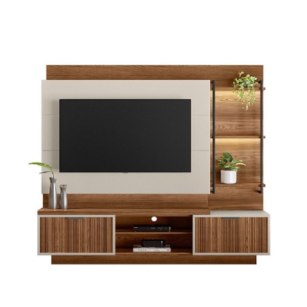 Encontraproduto.com.br - Estante Home Para Tv 65 Polegadas Belmonte Linea Brasil Freijo/off White
