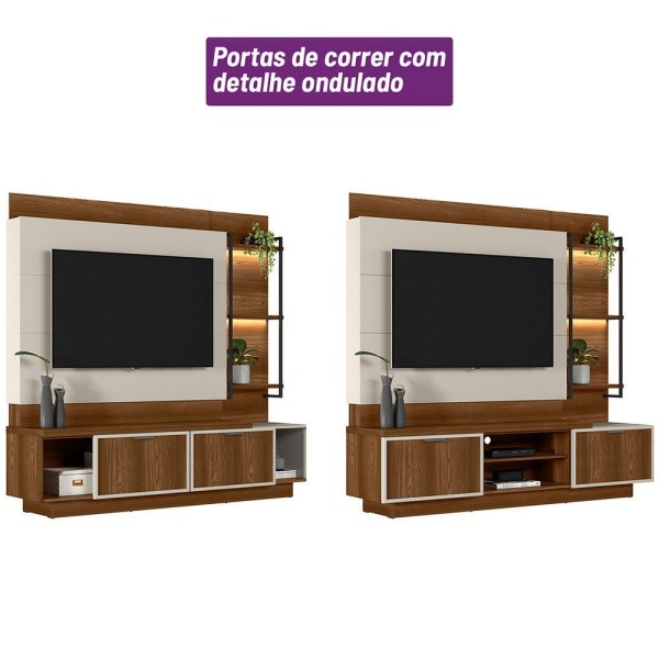 Encontraproduto.com.br - Estante Home Para Tv 65 Polegadas Belmonte Linea Brasil Freijo/off White