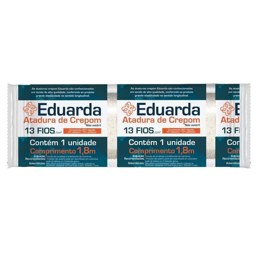 Encontraproduto.com.br - Atadura de Crepom 13F 10cm x 1,80m Eduarda America