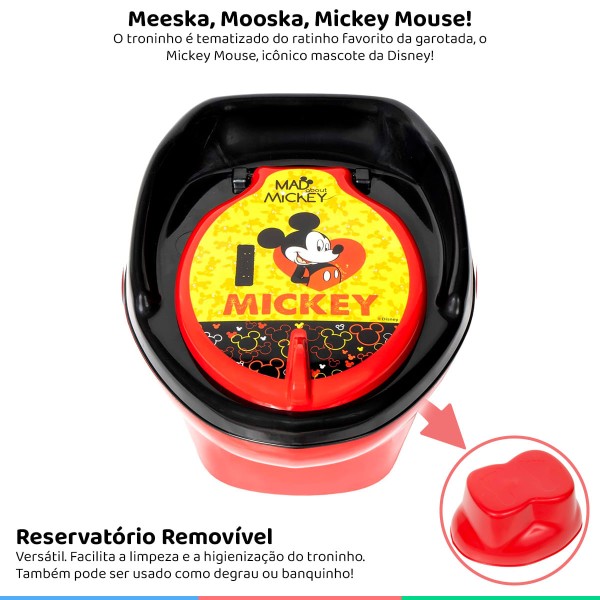 Encontraproduto.com.br - Troninho Infantil Mickey Mouse Disney Para Bebê 18m+ Penico Com Assento Anatômico e Tampa Styll Baby
