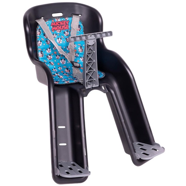Encontraproduto.com.br - Cadeirinha Bicicleta Styll Mickey Mouse Carona Bike Dianteira com Cinto de Segurança