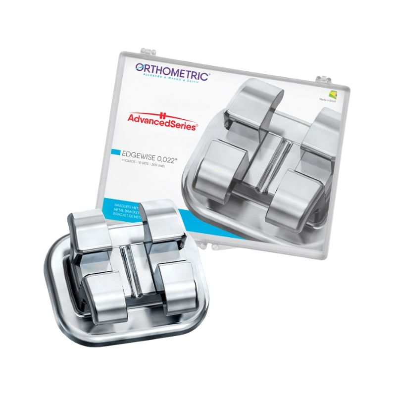 Kit Bráquete Aço Advanced Series Edgewise 022 10 Casos - Orthometric