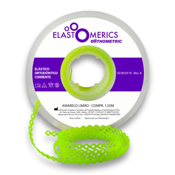 Elastômeros Corrente 1,5m Amarelo Limão - Orthometric