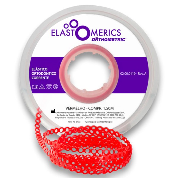 Elastômeros Corrente 1,5m Vermelho - Orthometric