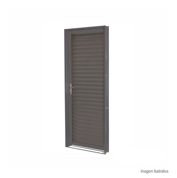 Encontraproduto.com.br - Porta Standart Lambri de Abrir Esquerda 0,84x2,15 Preta Crv