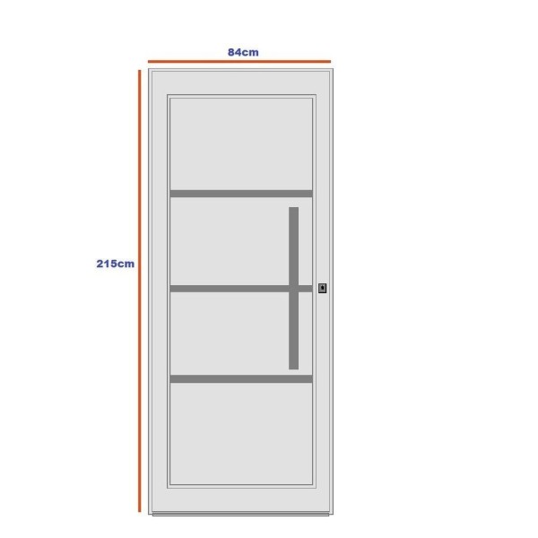 Encontraproduto.com.br - Porta De Aço Social 215x84cm Com Friso Ideal Crv Esquadrias Preto