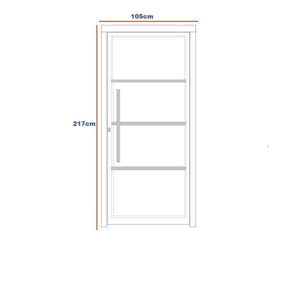 Encontraproduto.com.br - Porta De Aço Pivotante Social 217x105cm Com Friso Ideal Crv Esquadrias Branco