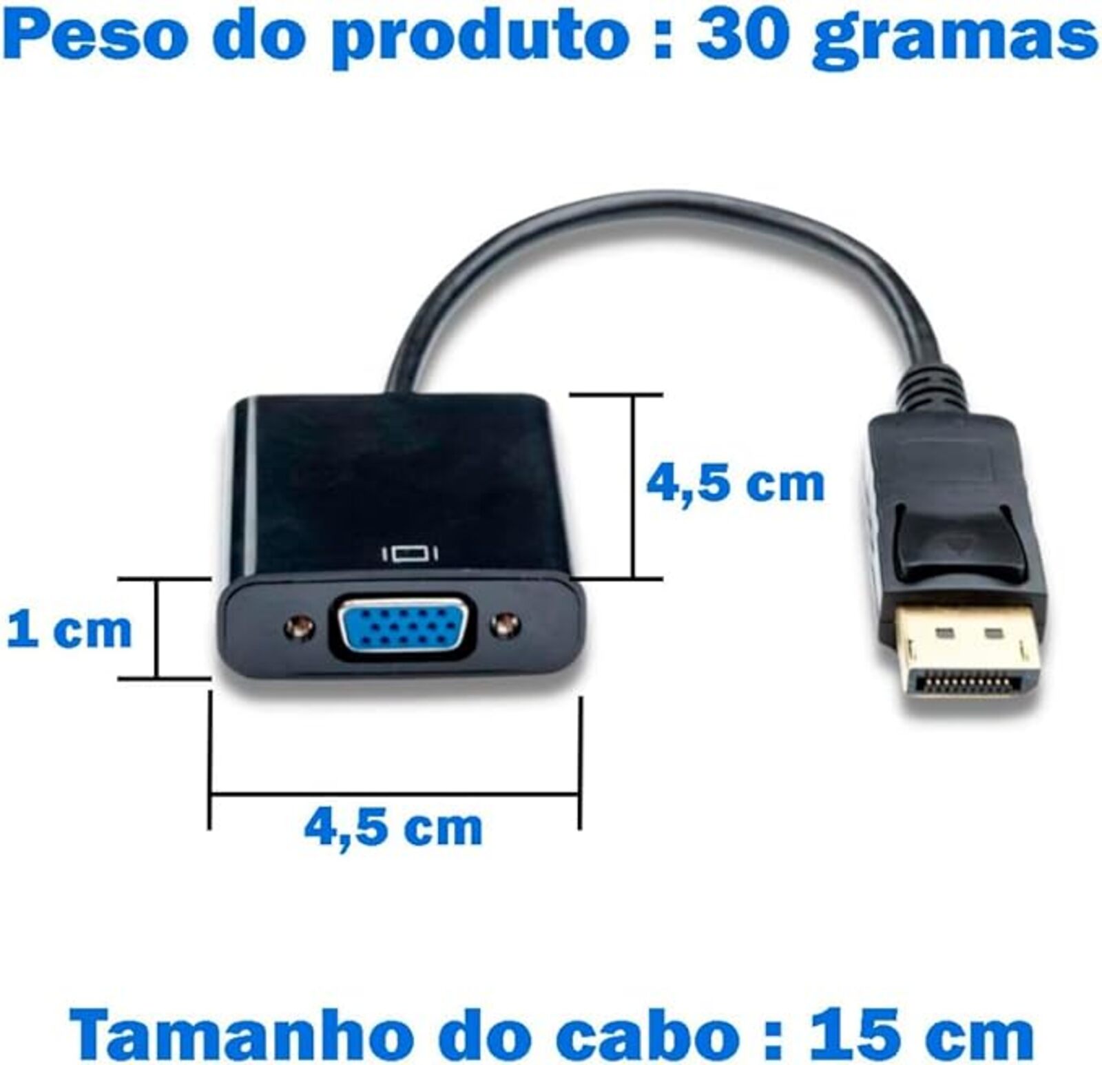 Encontraproduto.com.br - Adaptador G5Tech Display Port P/Vga