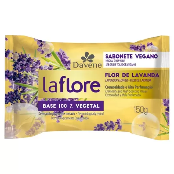 Sabonete Em Barra Vegetal Davene La Flore Flor De Lavanda 150g