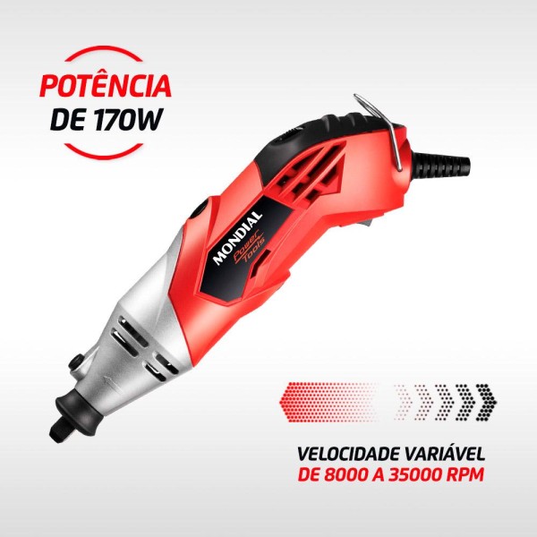 Encontraproduto.com.br - Micro Retífica Mondial Power Tools Fmr-01 220v Vermelho