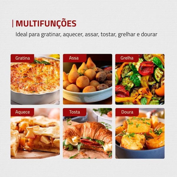 Encontraproduto.com.br - Forno Elétrico Mondial Pratic Cook FR-09 com 6 Litros – Preto 110v