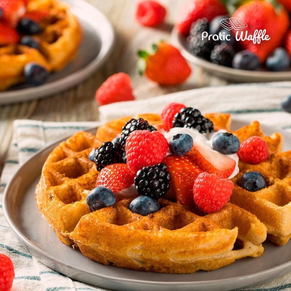 Encontraproduto.com.br - Waffle Mondial Pratic Waffle 1200W GW-01 - 7360-02 PRETO/INOX 220 VOLTS