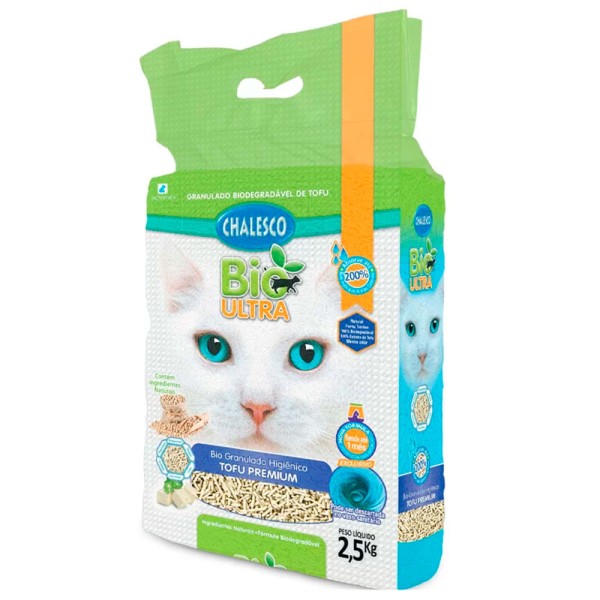 Encontraproduto.com.br - Areia Granulado Higiênico Chalesco Bio Ultra Tofu Premium para Gatos 2,5kg