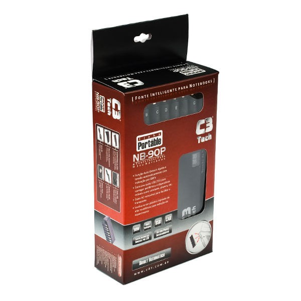 Encontraproduto.com.br - Fonte Univ P/note 90w Usb+veicu Nb90pc3t