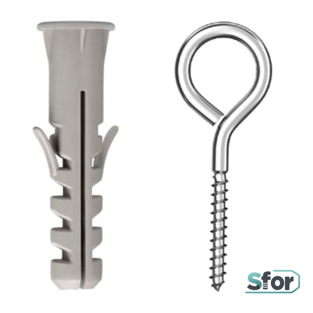 Pitão 8 + Bucha Nylon com Aba 8MM Cartela com 100 Peças - Sfor