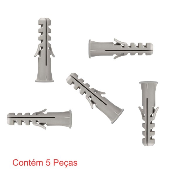 Encontraproduto.com.br - Parafuso Pitão 6 + Bucha Nylon Com Aba 6mm 5 Peças - Sforplast (MP)
