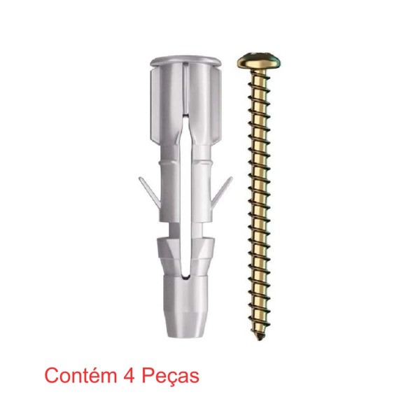 Encontraproduto.com.br - Parafuso Chipboard Sforplast Fenda Philips 6,0x70mm + Bucha SFU 10mm 4 Peças (MP)