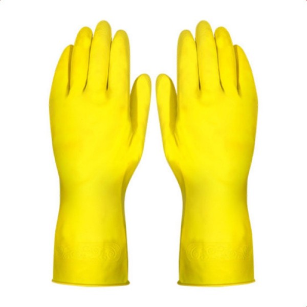 Luva Latex Amarela Acabamento Liso Latex 600 Tamanho 08 - Plastcor