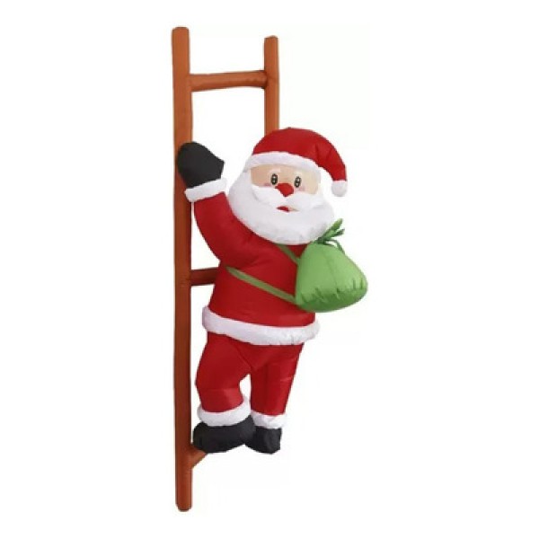 Encontraproduto.com.br - Papai Noel Inflável 2,44m C/ Led Bivolt em Plástico Rio Master