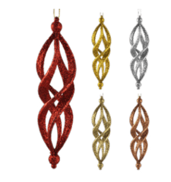 Encontraproduto.com.br - Enfeite de Natal P/ Pendurar Espiral com Glitter - RIO MASTER