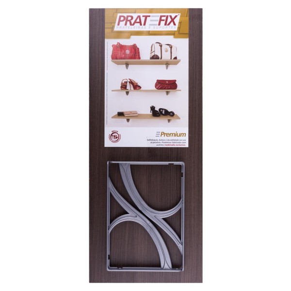 Prateleira Tabaco Premium 30x90cm Com Suporte Premium Pratefix