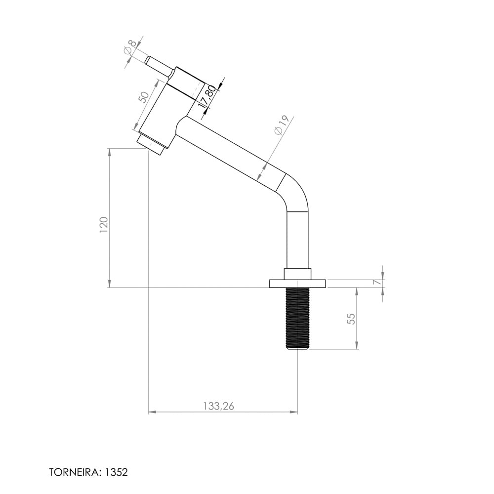 Encontraproduto.com.br - Torneira Lavatório Vernazza Com Arejador Fixo  C28 1352 1/4 - Pevilon