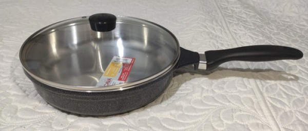 Encontraproduto.com.br - Frigideira Com Tampa De Vidro N24 Cava Craqueada