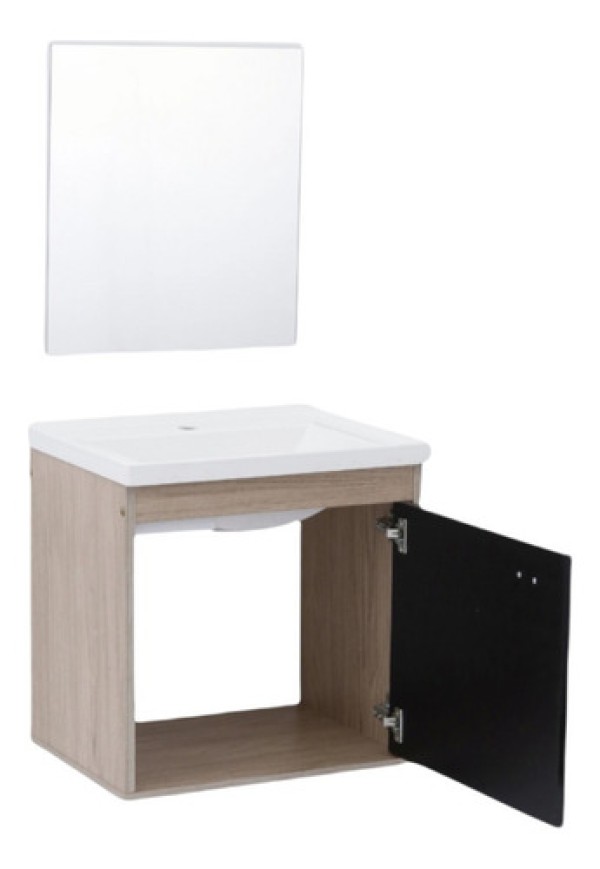 Gabinete De Banheiro Cerocha Com Lavatório 40cm Berlin E Pre Cor da pia Branco Cor do móvel Berlin / Preto