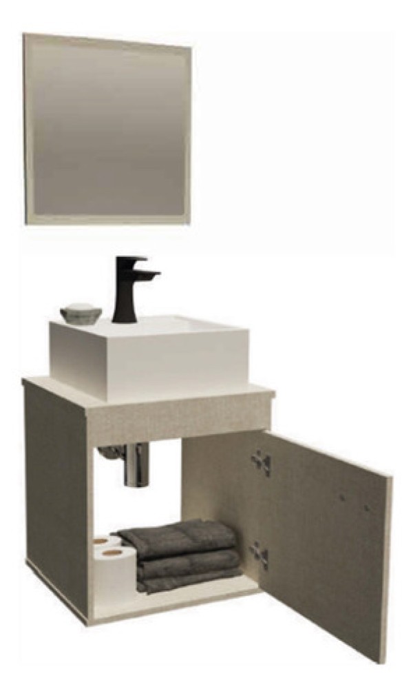 Kit Gabinete para Banheiro Procion Berlin/Branco 63cm