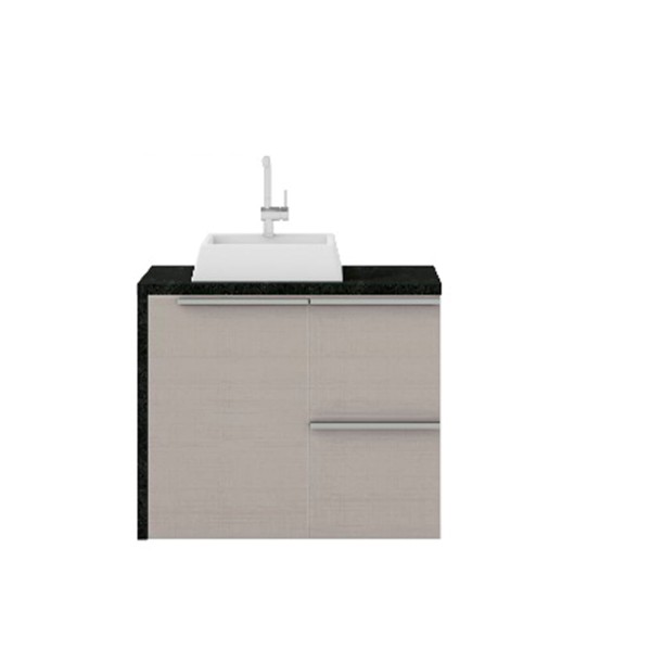 Encontraproduto.com.br - Gabinete de banheiro Cerocha com cuba Gemini C: 60cm x L: 42cm marmo e gianduia