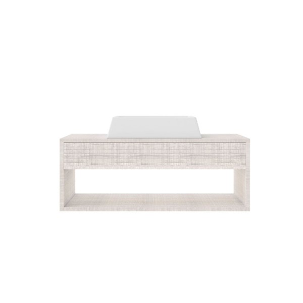 Encontraproduto.com.br - Bancada para banheiro Cerocha 80cm com nicho Lineo branco Majoris