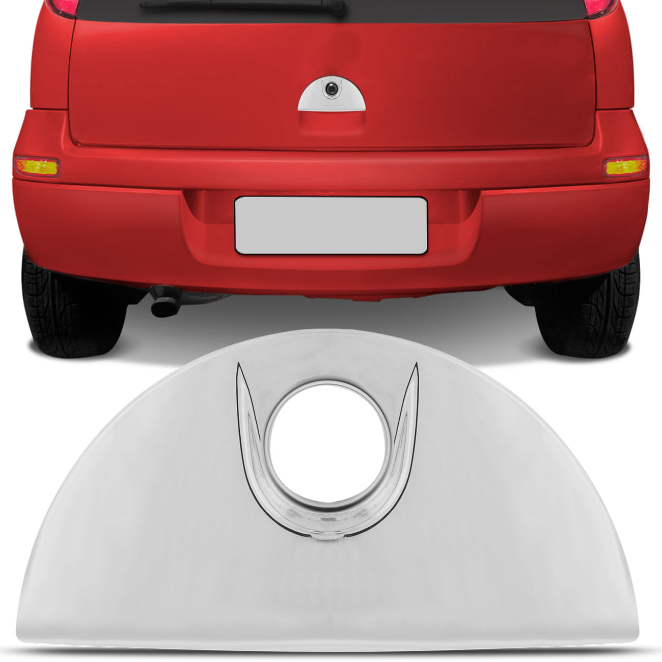Aplique Maçaneta Tampa Traseira Corsa Meriva 2002 a 2008 Cromado Encaixe Perfeito