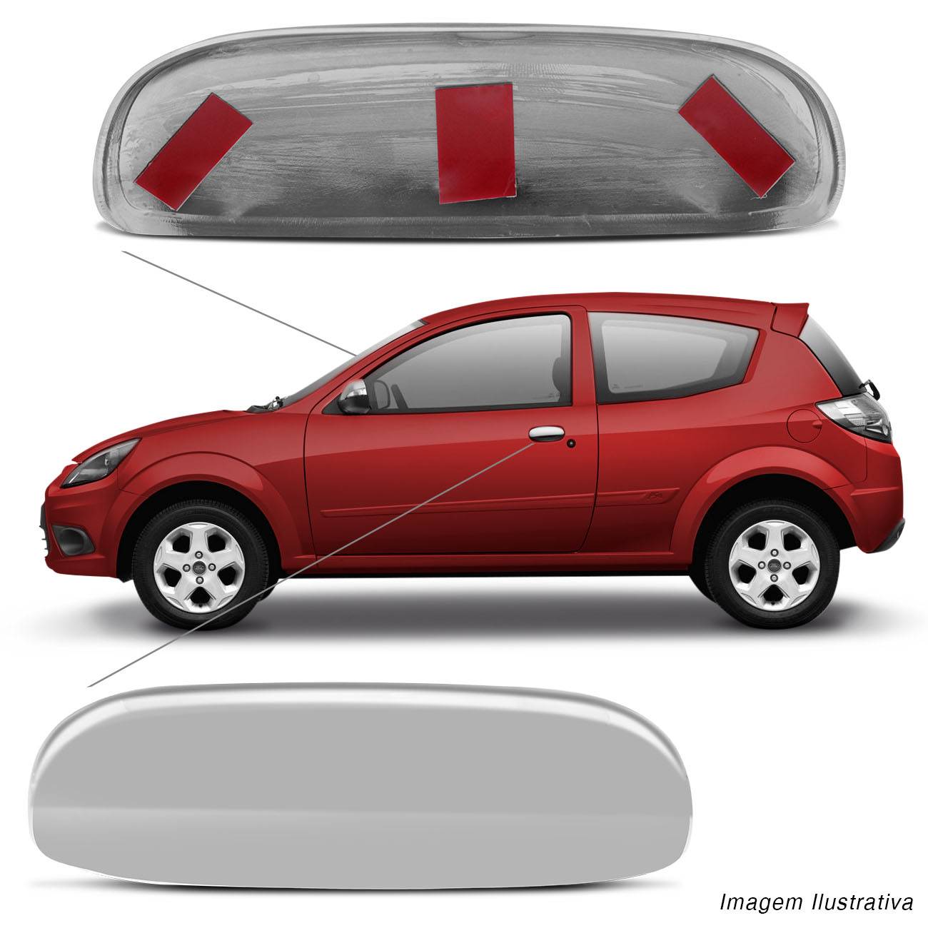 Encontraproduto.com.br - Aplique Cromado Maçaneta Ka 1997 a 2013 Fiesta 1996 a 2001 Escort Zetec 1997 a 2003 2 Portas