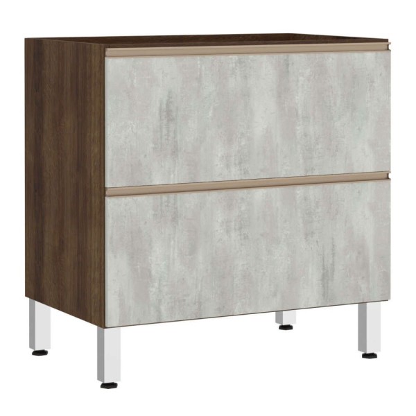 Balcão Sem Tampo 80cm Misto Basculante Jade Com Concreto
