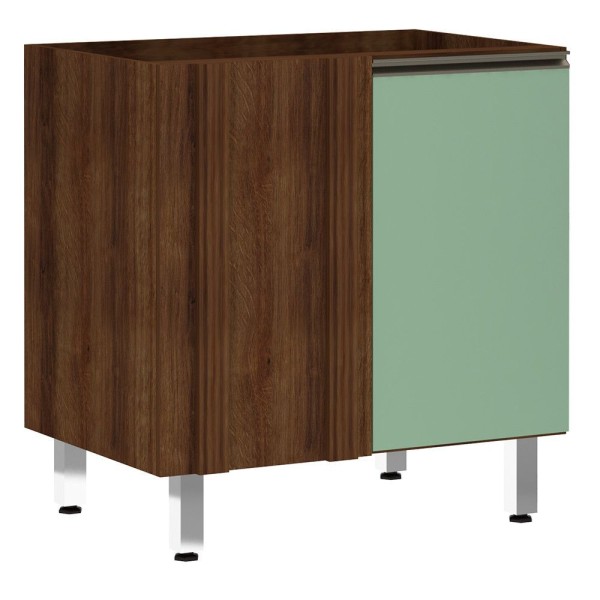 Balcão Sem Tampo Canto Reto 80cm Jade Com Verde Jade