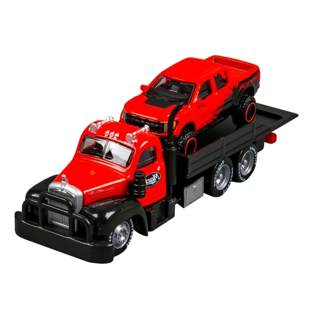 Encontraproduto.com.br - Miniatura Mack B-61 e Ford F150 Raptor Elite Transport 1/64 Maisto 15055