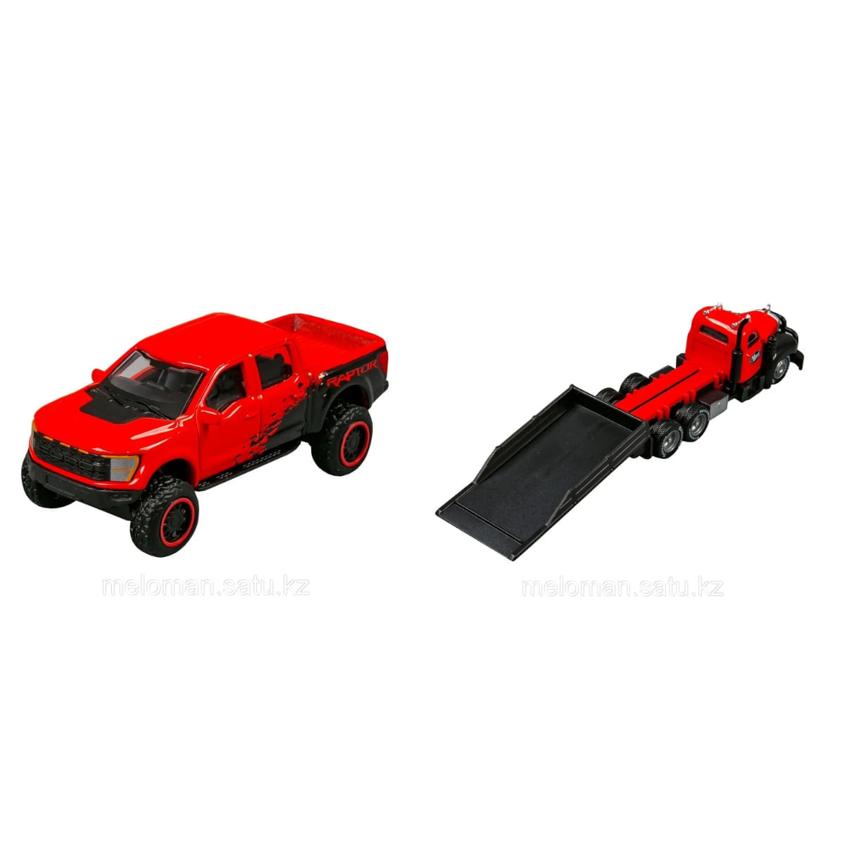 Encontraproduto.com.br - Miniatura Mack B-61 e Ford F150 Raptor Elite Transport 1/64 Maisto 15055